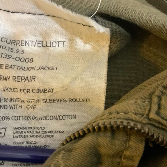 Current Elliott The Batallion Jacket army repair Green Distressed sz 2 - Picture 14 of 14